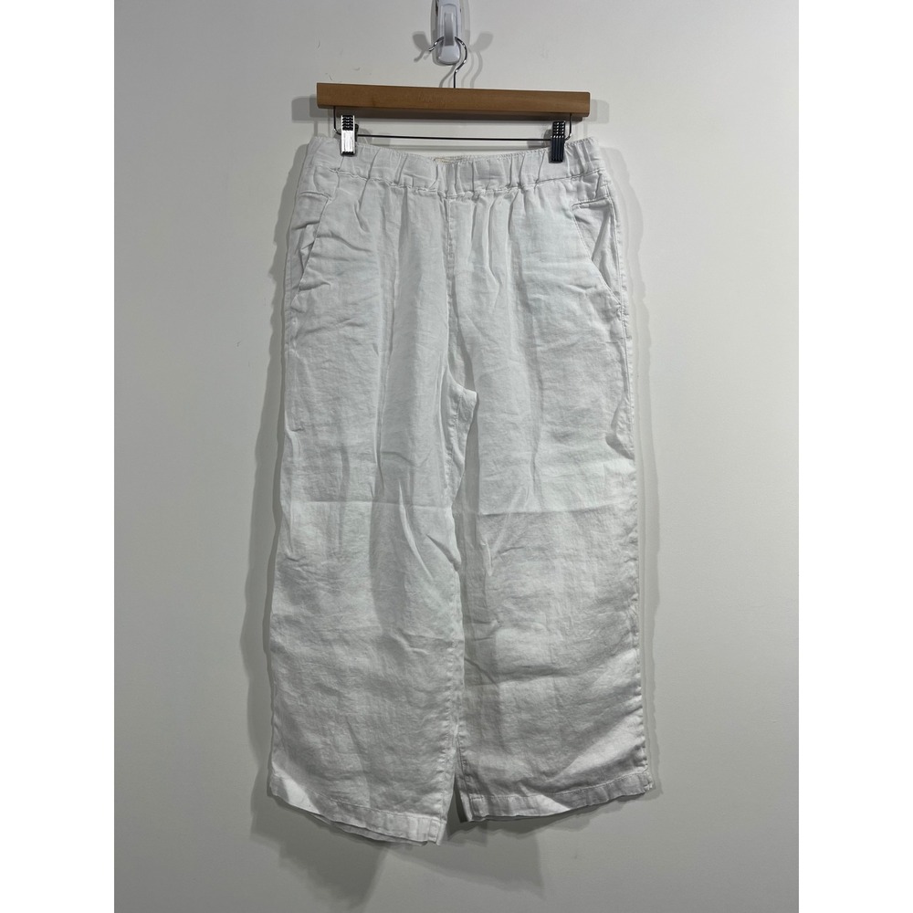 Cynthia Rowley 100% Linen Wide Leg Pants Womens Medium Coastal Beachy Resort